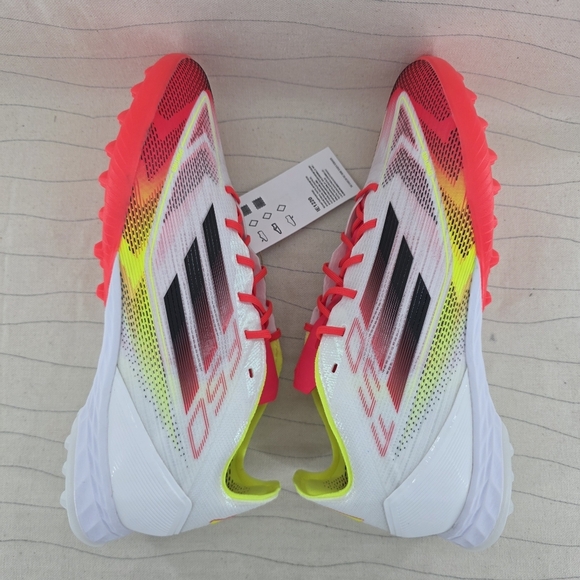 Adidas Mens F50 Pro TF Soccer Turf Cleats White/Multicolor IE1220 Size 6.5 NEW main image 6